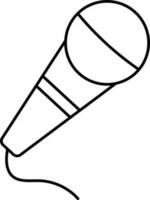 Isolated Microphone Icon In Thin Line Art. vector