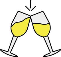 Illustration Of Cheers Glass Icon In Flat Style. vector