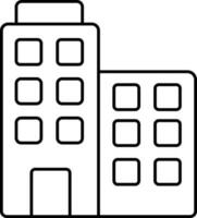 Isolated Office Building Icon In Linear Style. vector