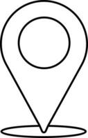 Thin Line Art of Location Icon Or Symbol. vector