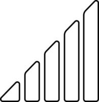 Linear Style Growing Bar Graph Icon. vector