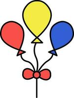 Illustration Of Colorful Balloon Bunch Icon In Flat Style. vector