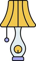 mesa lámpara icono en azul y amarillo color. vector