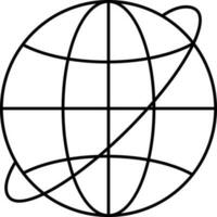 Outline Global Or Worldwide Icon Or Symbol. vector