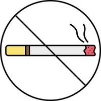 plano estilo No de fumar símbolo o icono. vector
