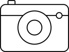 Black Linear Style Instant Camera Icon. vector