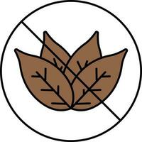 No Tobacco Leaves Brown Symbol Or Icon. vector