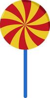 Isolated Spiral Lollipop Icon In Red And Yellow Color. vector