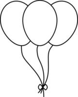 Isolated Balloon Icon In Line Art. vector