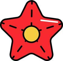 Starfish Icon In Red And Yellow Color. vector