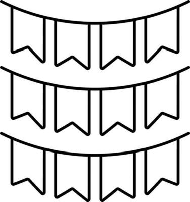 Isolated Bunting Flag Icon In Line Art.