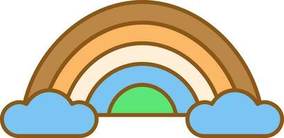 Colorful Rainbow Cloud Icon In Flat Style. vector