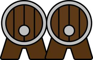 Flat Beer Cage Or Barrel Icon In Brow Color. vector