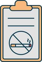 No Smoking Health Report Icon In Grey And Orange Color. vector