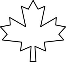 Black Thin Line Art Of Maple Leaf Icon. vector