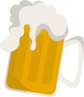 Isolated Beer Mug Flat Icon In Yellow Color. vector