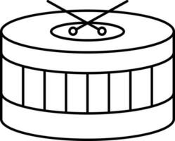 Snare Drum With Cross Stick Icon In Thin Line Art. vector