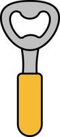 Flat Opener Icon In Grey And Yellow Color. vector