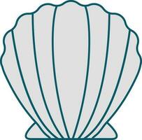 Grey Seashell Flat Icon Or Symbol. vector