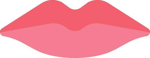 Flat Style Beautiful Lips Red Icon. vector