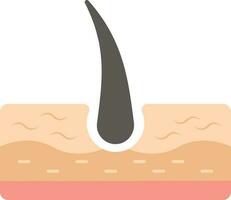 Hair Follicle Internal Structure Icon In Black And Peach Color. vector