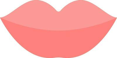 Beautiful Human Lips Icon In Red Color. vector