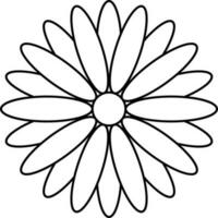 Isolated Flower Icon In Line Art. vector