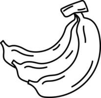 Isolated Banana Icon In Black Stroke. vector