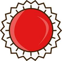 Red Bottle Cap Icon In Flat Style. vector