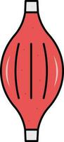 Flat Style Muscle Icon In Red Color. vector
