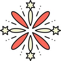 Red And Yellow Stars Fireworks Icon Or Symbol. vector