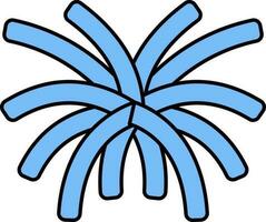 Flat Style Pom Poms Icon In Blue Color. vector