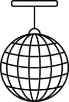 Isolated Disco Ball Icon In Black Line Art. vector