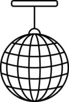 Isolated Disco Ball Icon In Black Line Art. vector