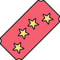 Flat Ticket Icon In Red And Yellow Color. vector