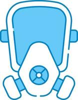 Gas Mask Icon In Blue And White Color. vector