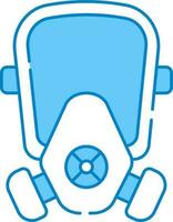 Gas Mask Icon In Blue And White Color. vector