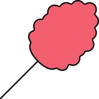 Isolated Candy Floss Icon In Red Color. vector