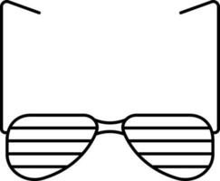 Isolated Goggles Icon In Black Linear Art. vector