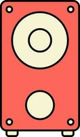 sonido altavoz icono en rojo y amarillo color. vector