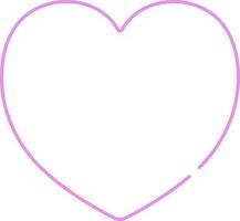 Pink Thin Line Art Of Heart Shape Icon. vector