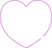 Pink Thin Line Art Of Heart Shape Icon. vector