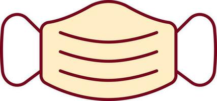 Yellow And Red Mask Icon In Flat Style. vector