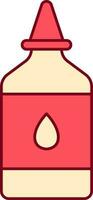 Isolated Serum Bottle Icon In Yellow And Red Color. vector