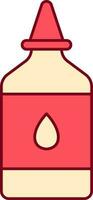 Isolated Serum Bottle Icon In Yellow And Red Color. vector