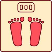 Weighing Machine Flat Icon In Red And Yellow Color. vector