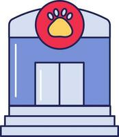 Paw Symbol Building Colorful Icon. vector