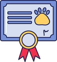 Paw Symbol Certificate Colorful Icon Or Symbol. vector