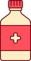 Flat Supplement Bottle Icon In Red And Yellow Color. vector
