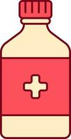 Flat Supplement Bottle Icon In Red And Yellow Color. vector